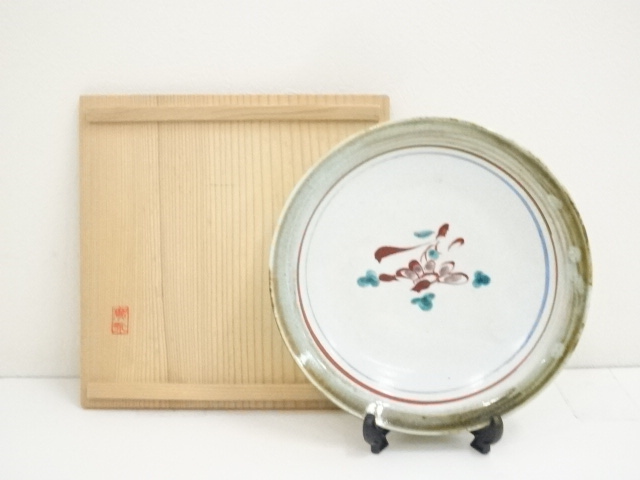 JAPANESE CERAMICS / DECORATIVE PLATE / FLOWER